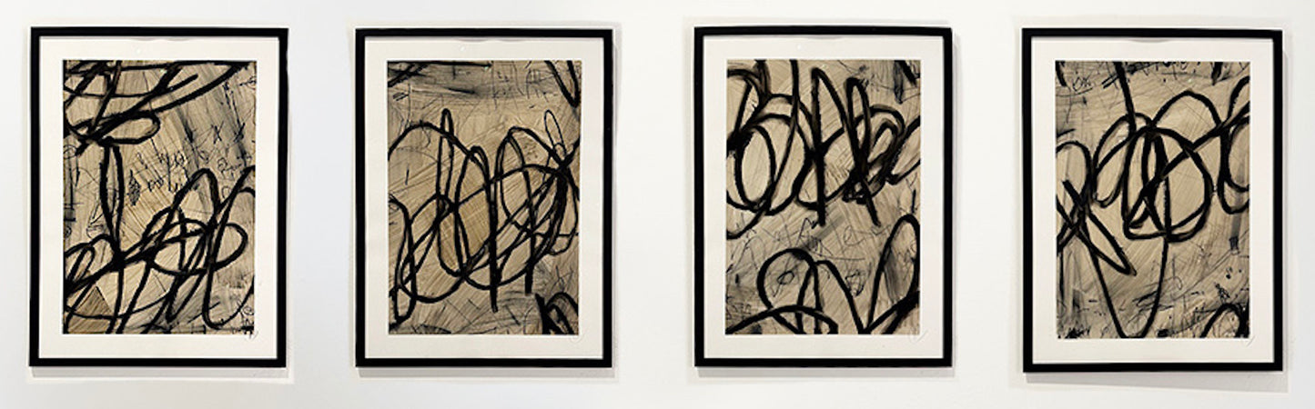 Black Gesture I-IV, Set of Four, 2026 - 18 x 24