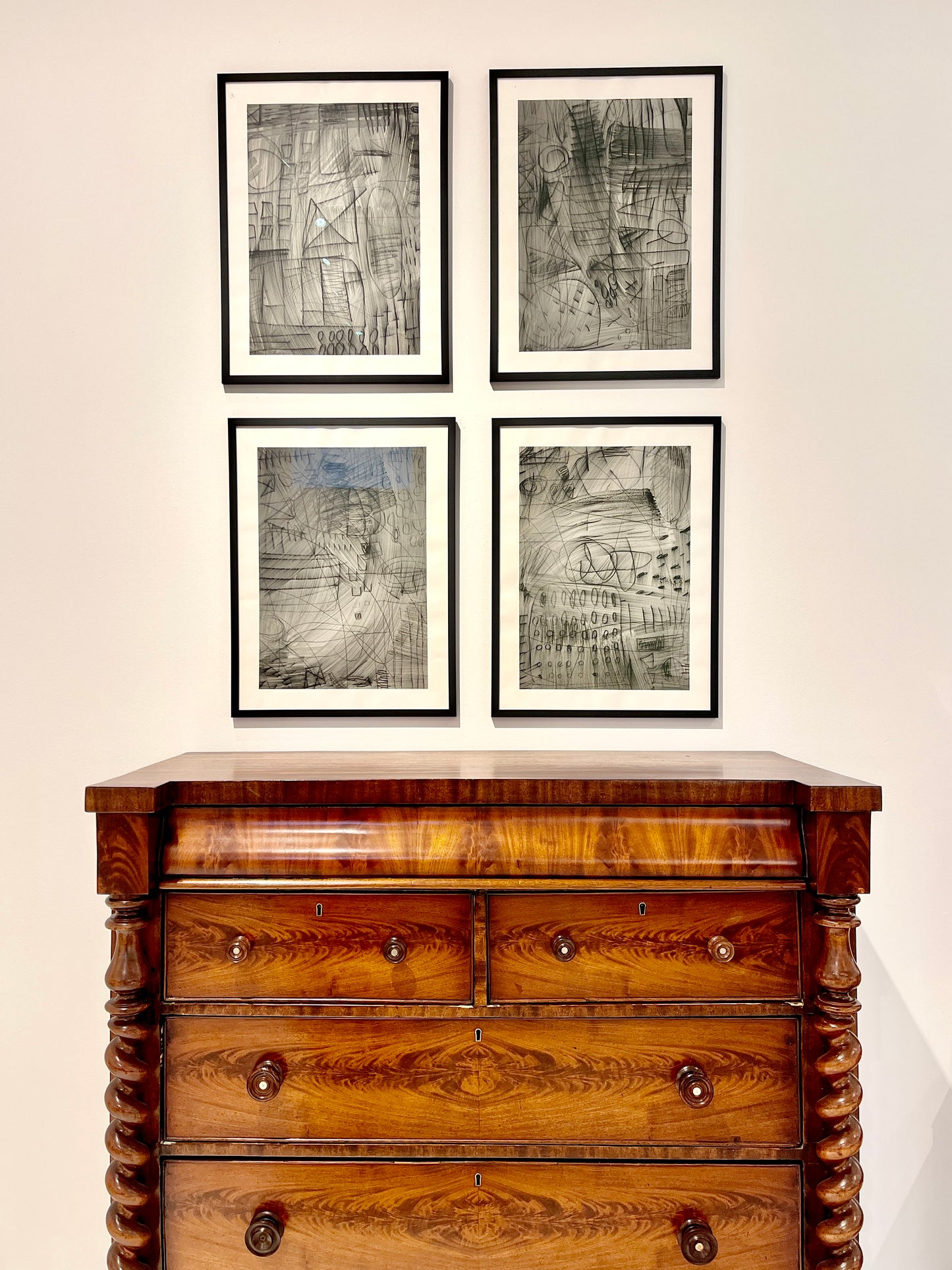 Field Study — Group of Four Mixed Media Works on Paper