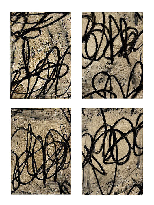 Black Gesture I-IV, Set of Four, 2026 - 18 x 24