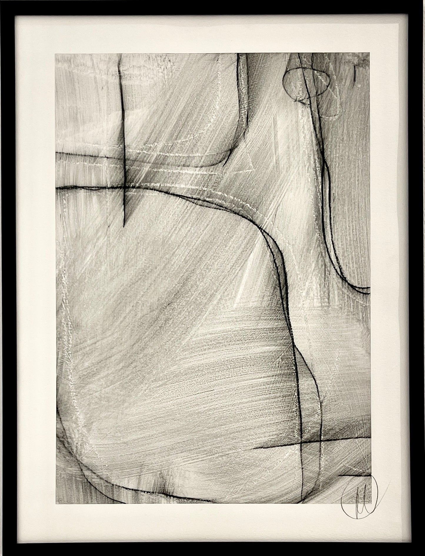 Geometric Line Studies C-4 Mix Media on Paper