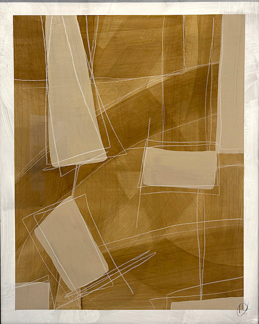 CROSSINGS III, 2026 - mix media on paper, 32" x 44