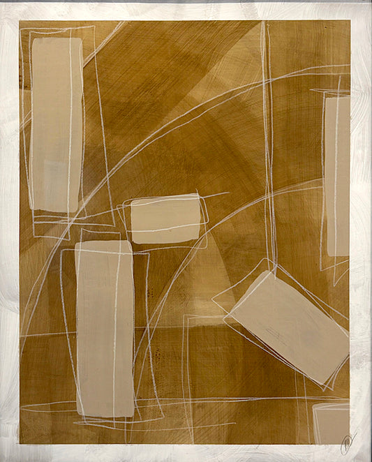 CROSSINGS II, 2026 - mix media on paper, 32" x 44