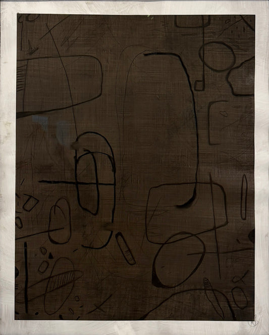 Ecohes, 2026 - mix media on paper, 32 x 44 - SOLD