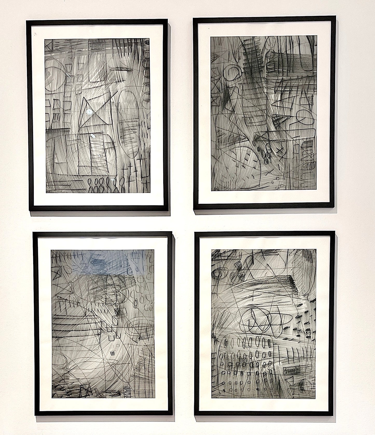 Field Study — Group of Four Mixed Media Works on Paper