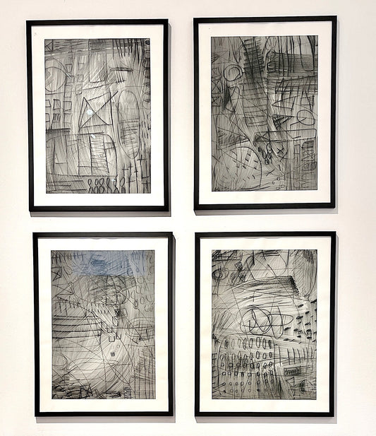 Field Study — Group of Four Mixed Media Works on Paper