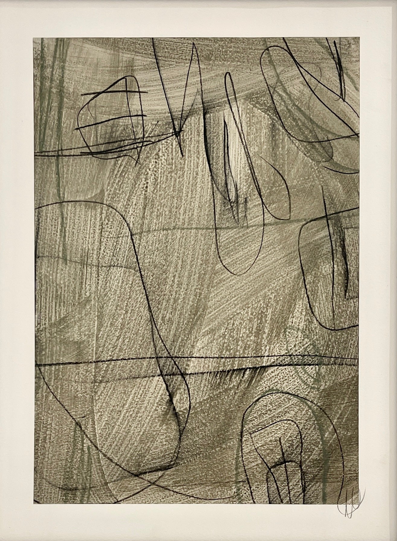 Geometric Line Studies — Charcoal  - Nine Pieces Mix Media