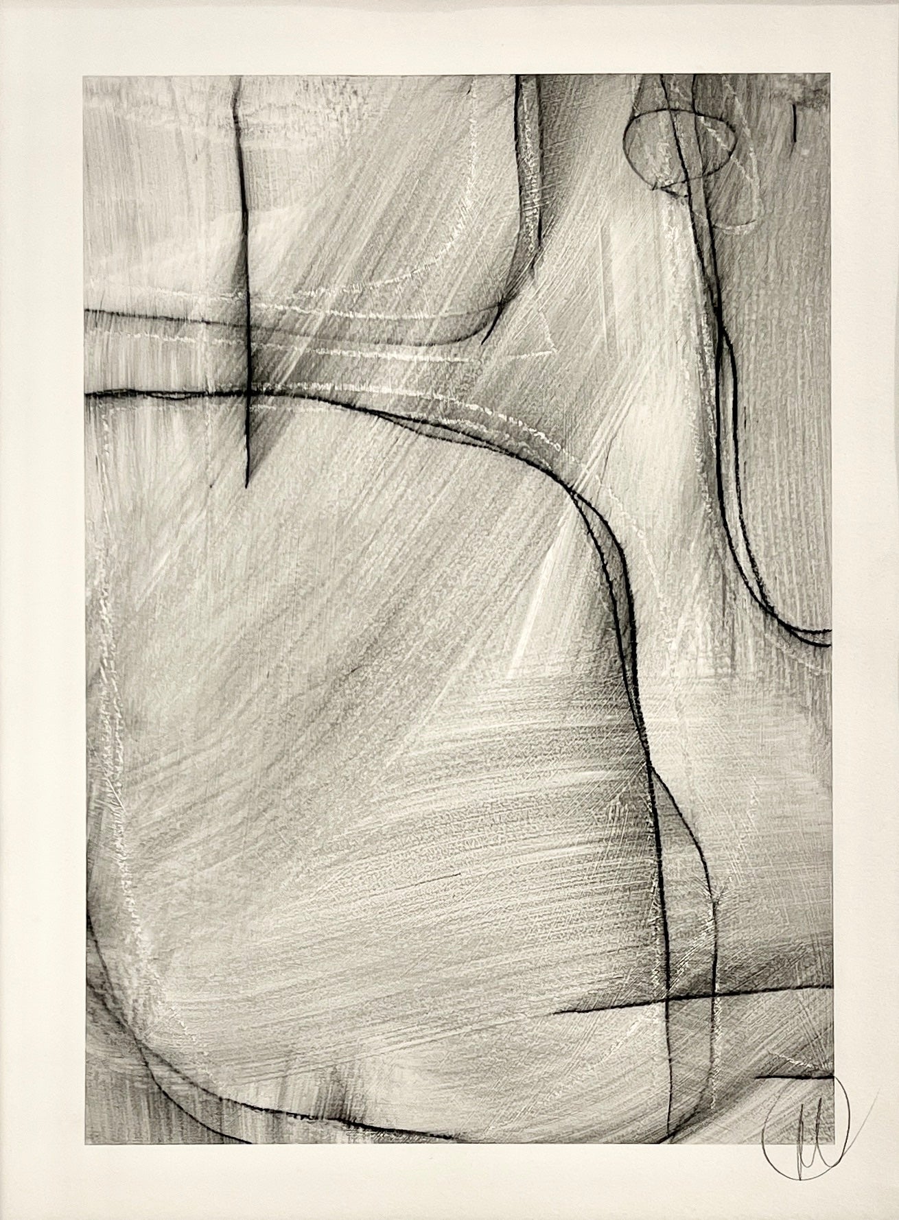 Geometric Line Studies C-4 Mix Media on Paper